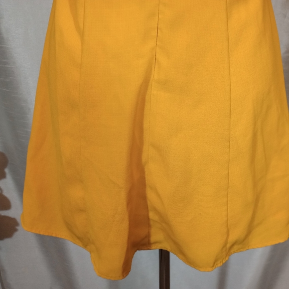 Rechic bohemian Vintage Short Dress, Yellow, Bell Sleeve,Zip, Pleated bust, S/ 2 - Picture 11 of 12